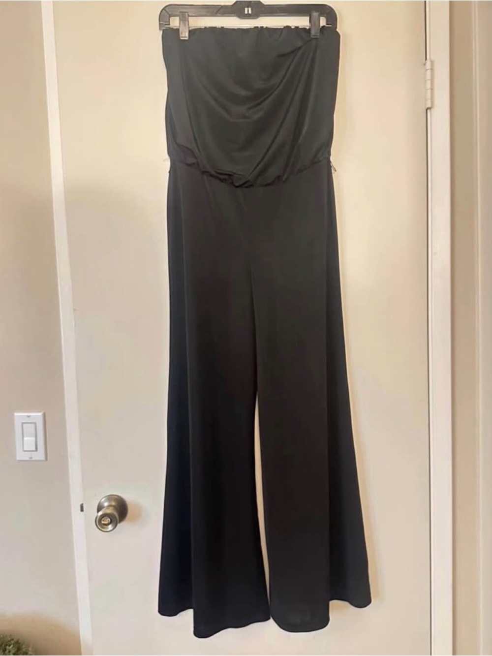 G by Guess Strapless Black Wide-Leg Jumpsuit